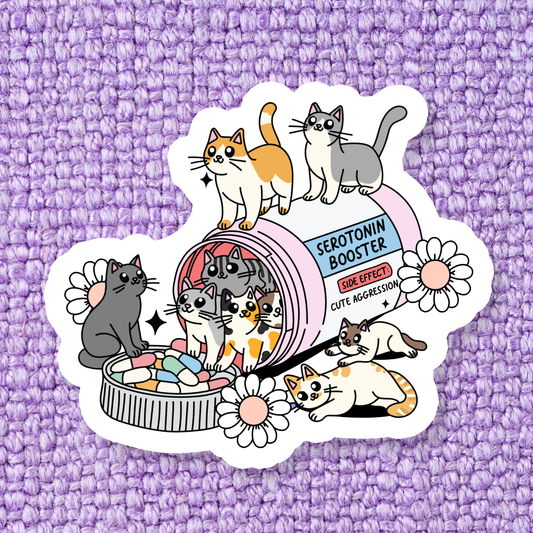 Cat Mental Health Sticker