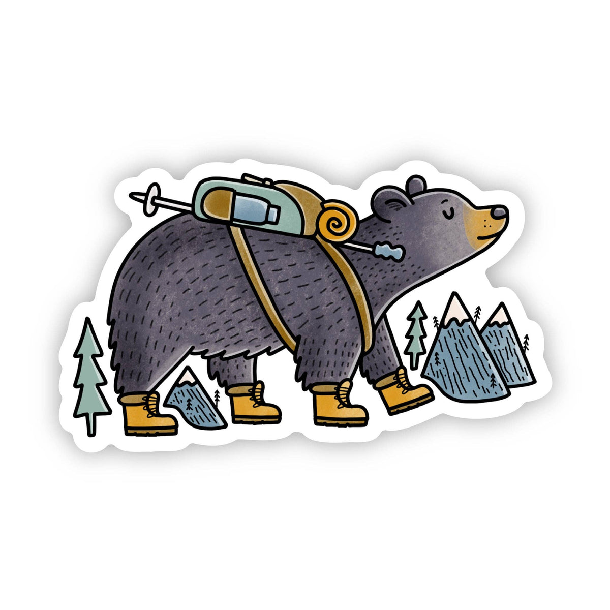 Bear Hiking Sticker