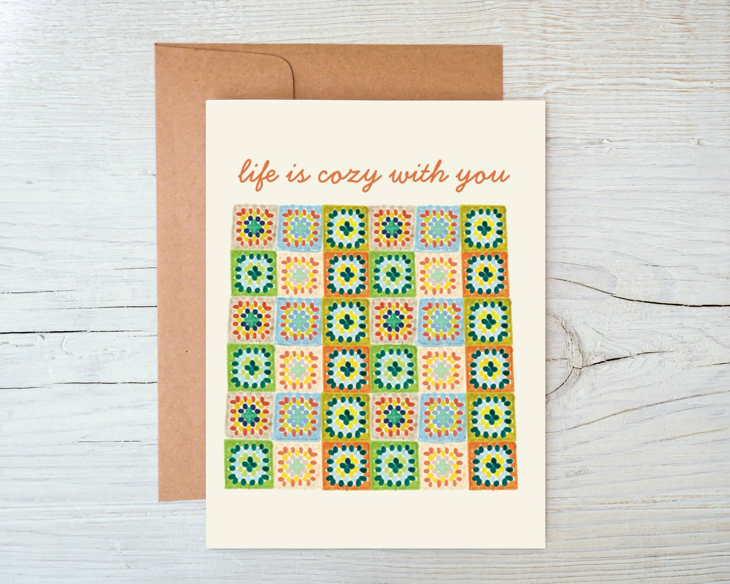 Granny Square Blanket Card
