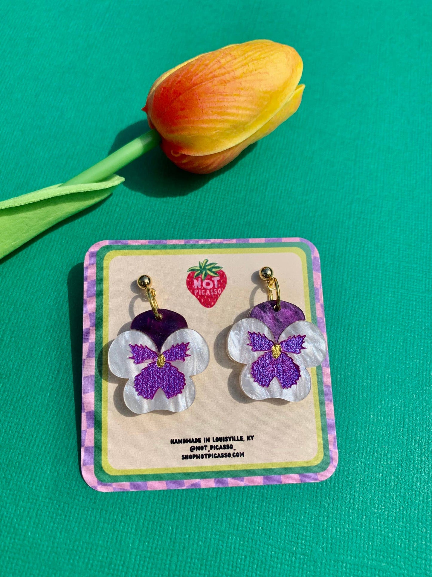 Mini Pansy Earrings