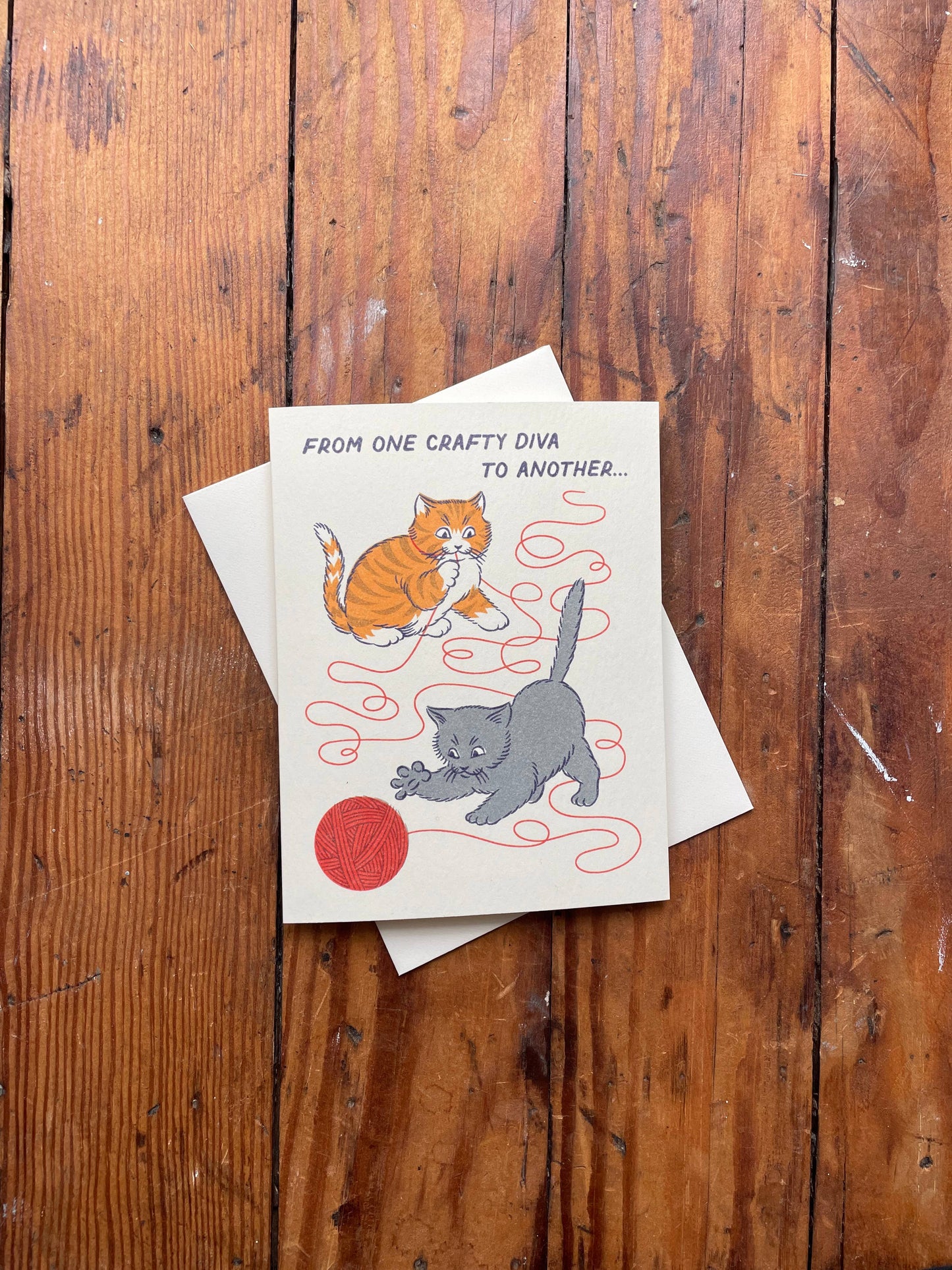 Crafty Cat Greeting Card