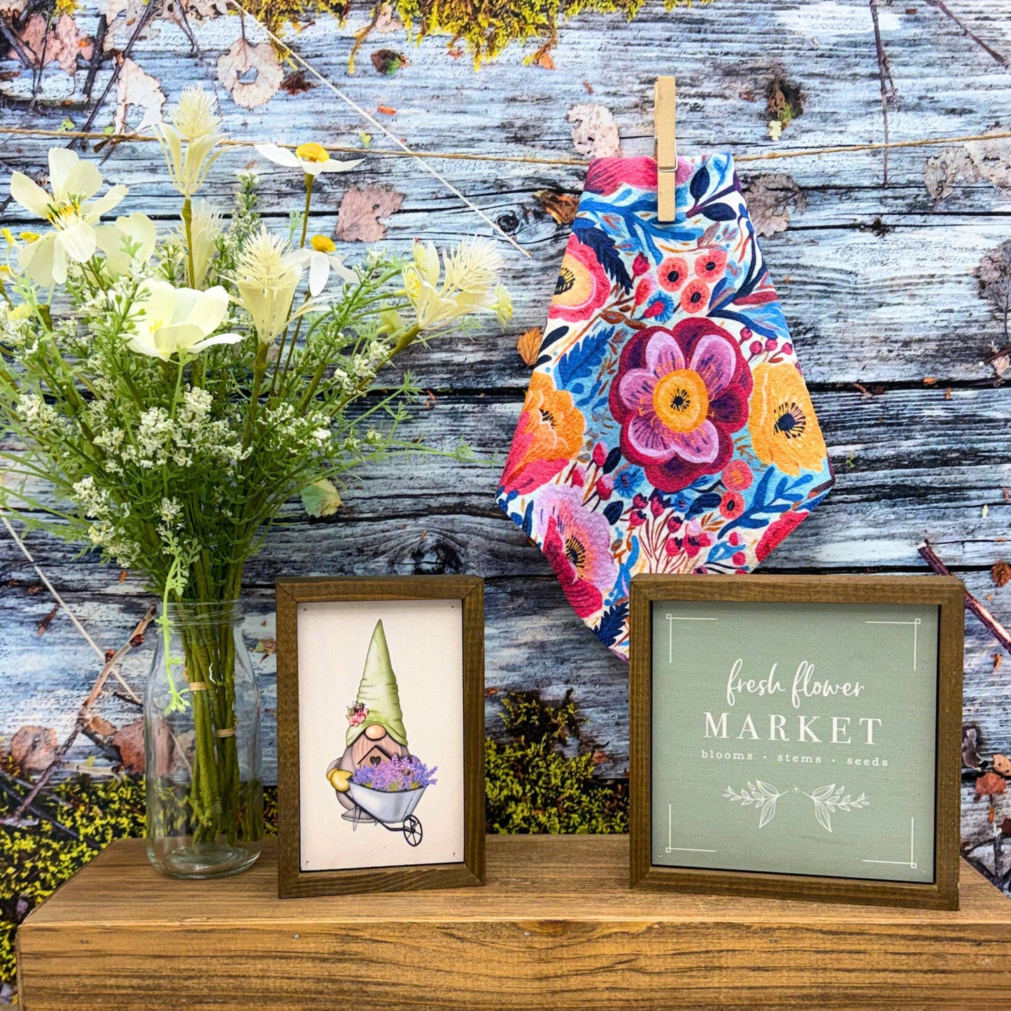 Summer Blooming Flowers Waffle Washcloth
