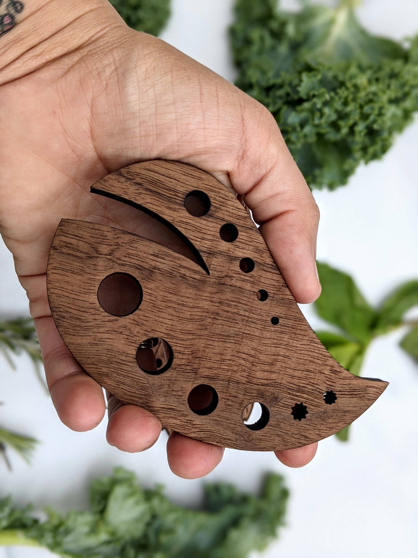 Solid-Wood Herb Stripper Tool