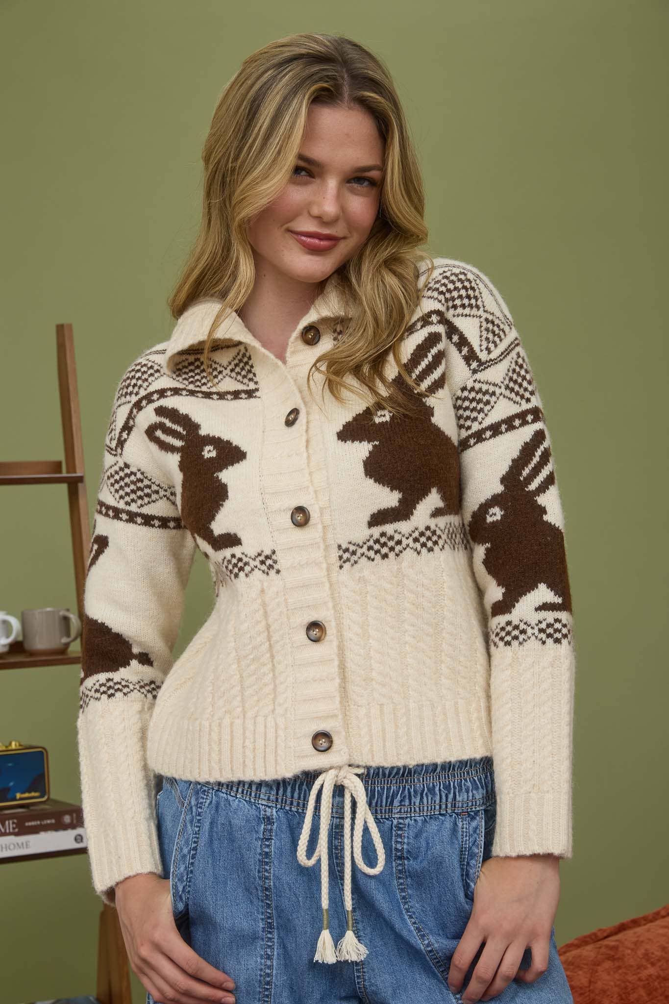 Bunny Collared Button Down Cardigan
