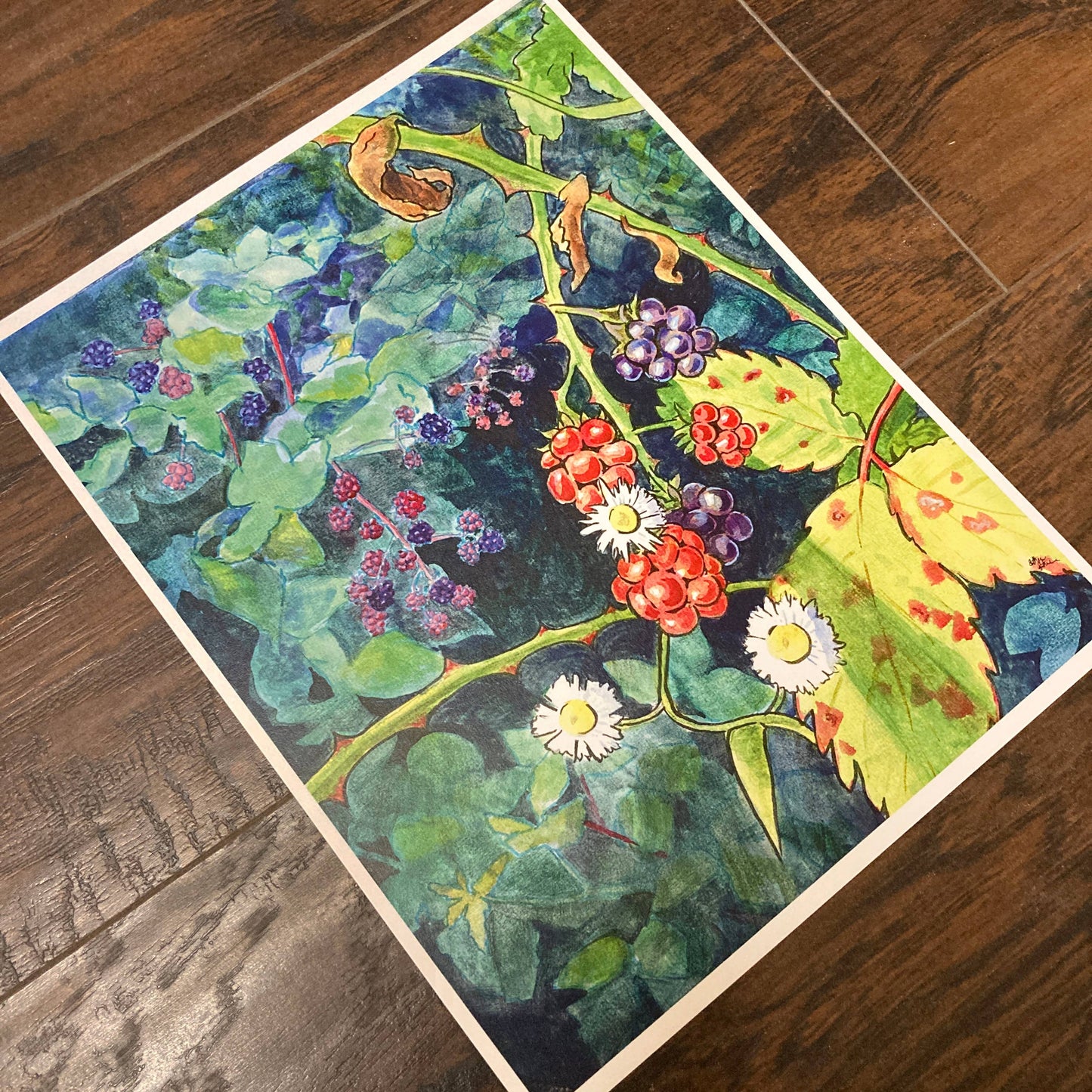 Wild Blackberry Bramble 8.5x11 Art Print