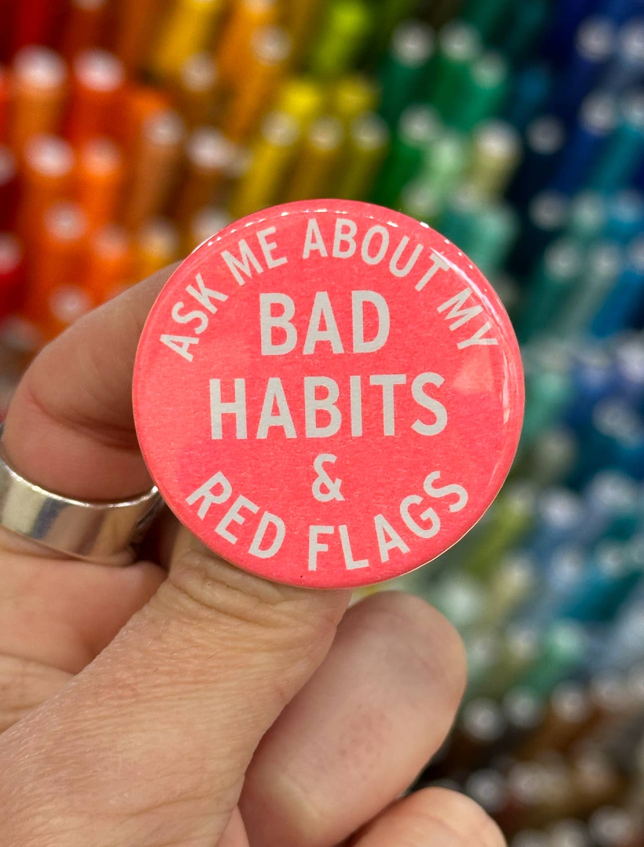 Ask Me About My Red Flags Button