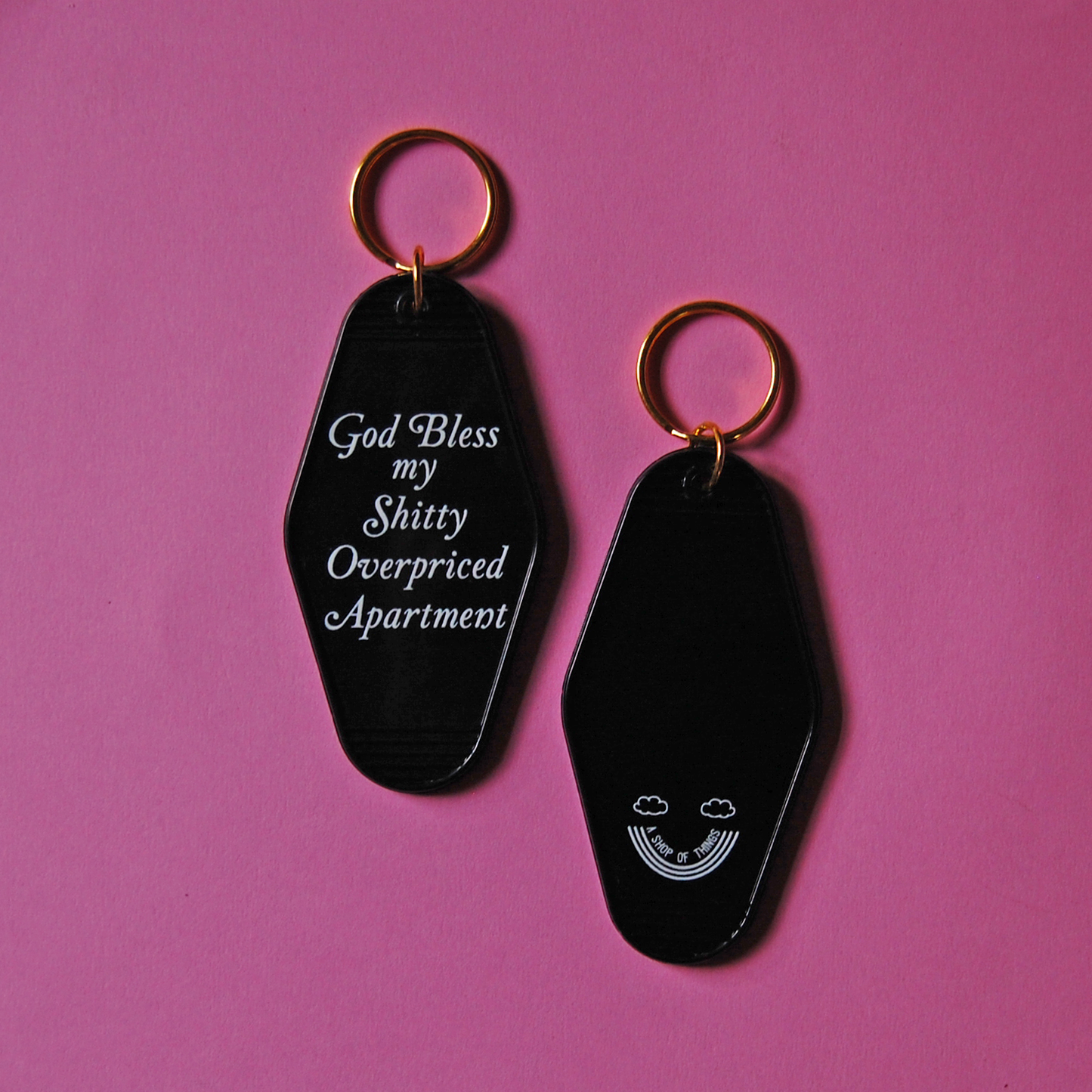God Bless Shitty Apartments Keychain