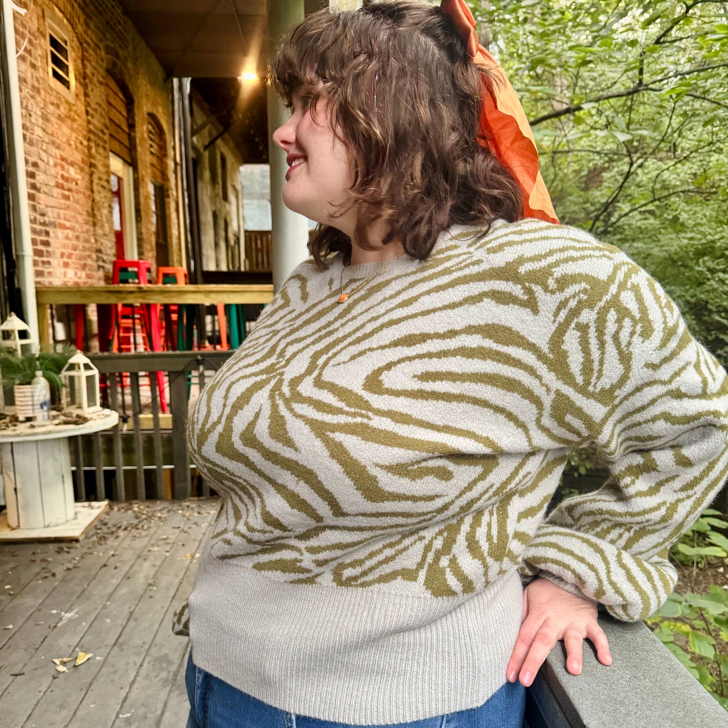 Wild Green Cropped Sweater