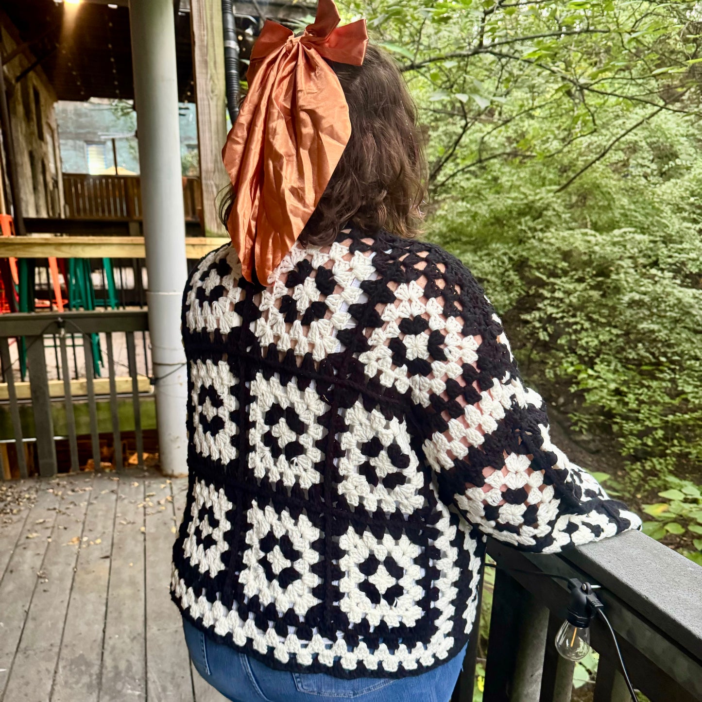 Granny Crochet Cropped Cardigan
