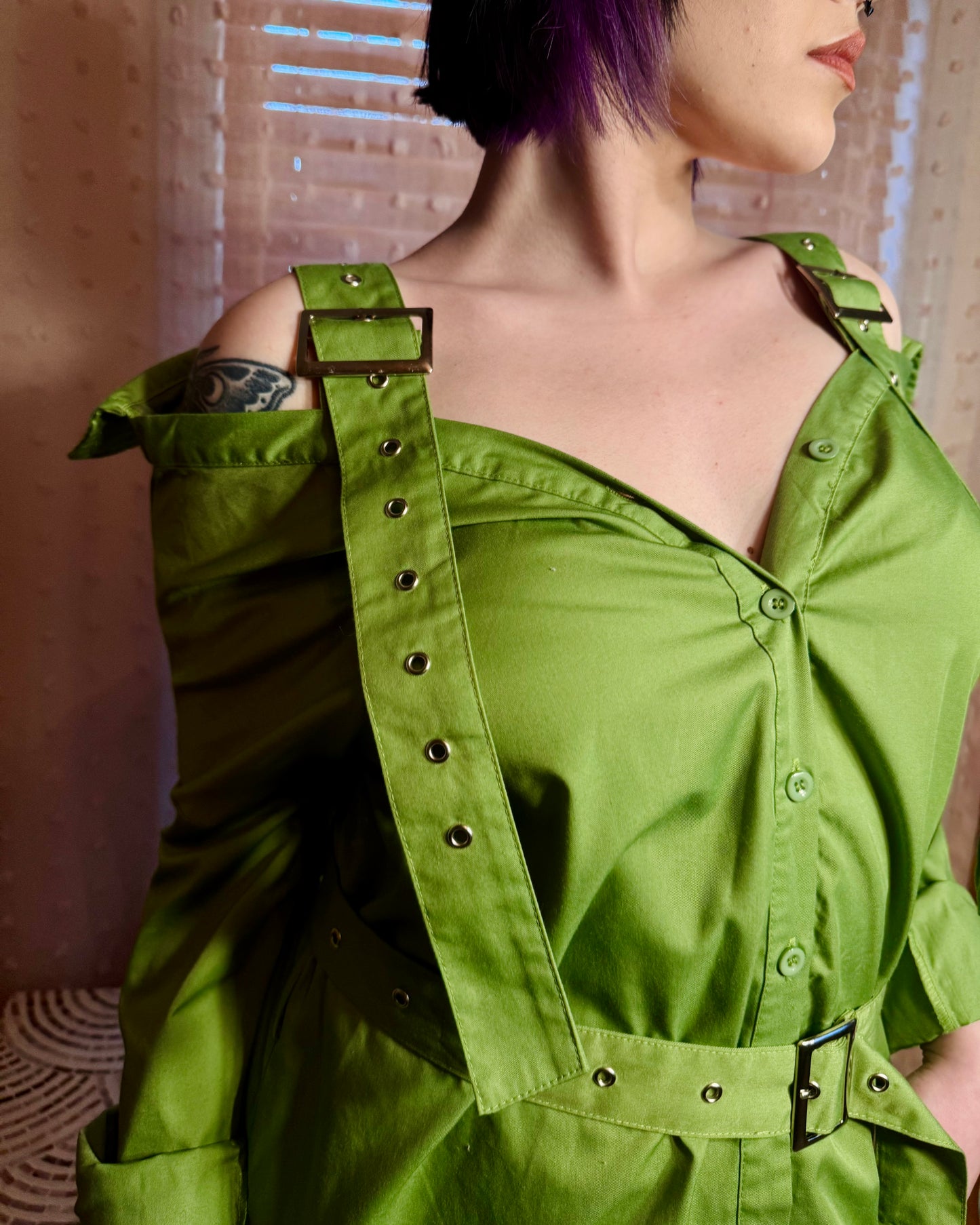 Green Grommet Y2K Dress M/L Vintage