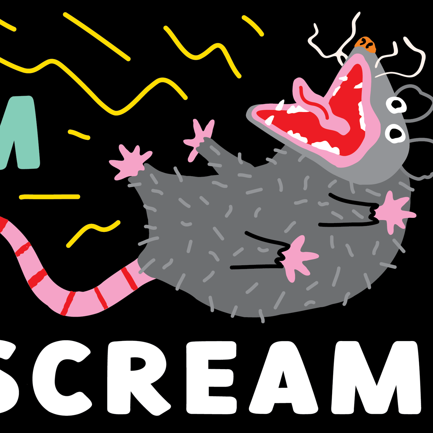 We All Scream Opossum Bumper Sticker