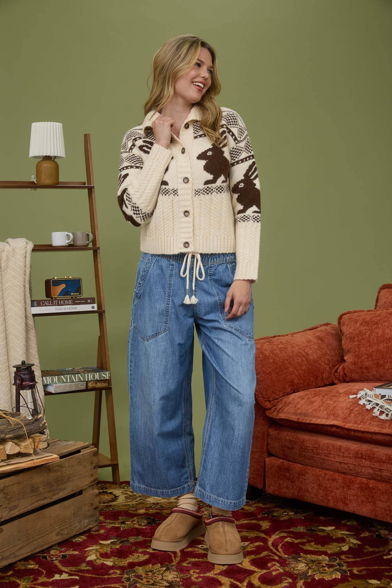 Bunny Collared Button Down Cardigan