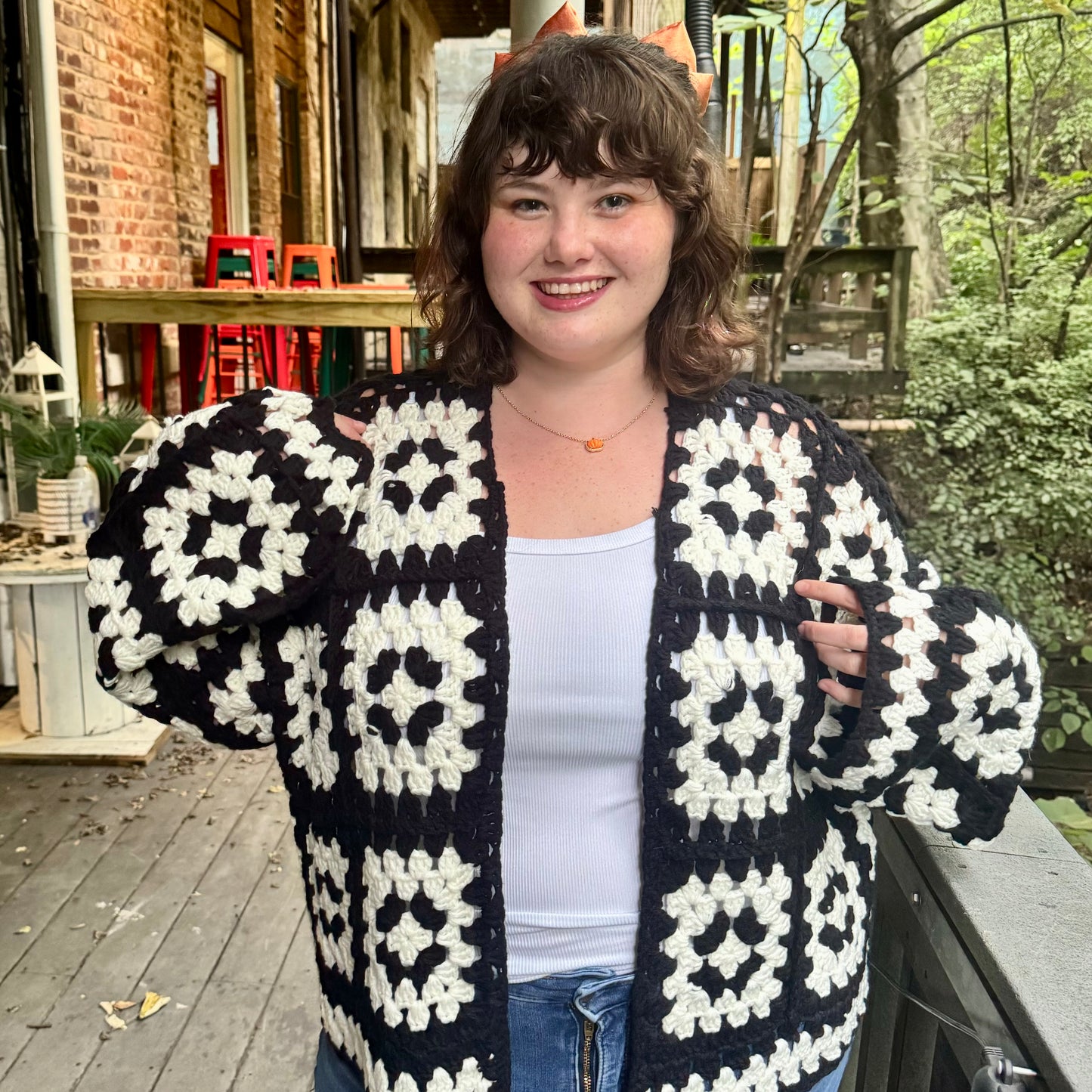 Granny Crochet Cropped Cardigan