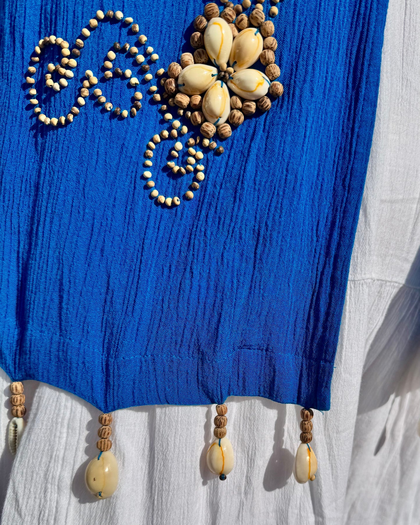 Blue Seashell Vest M/L Vintage