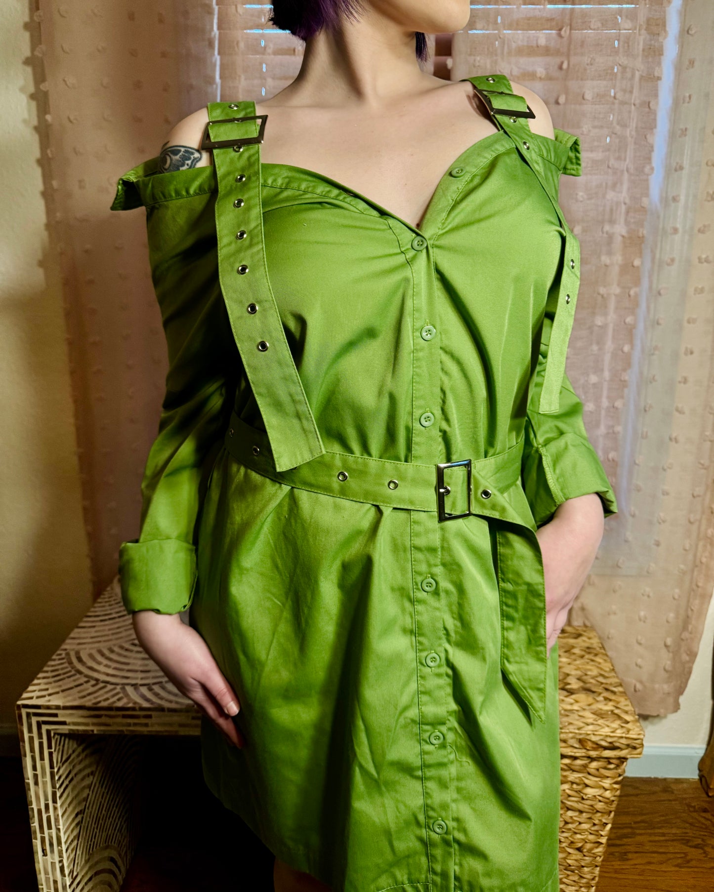 Green Grommet Y2K Dress M/L Vintage