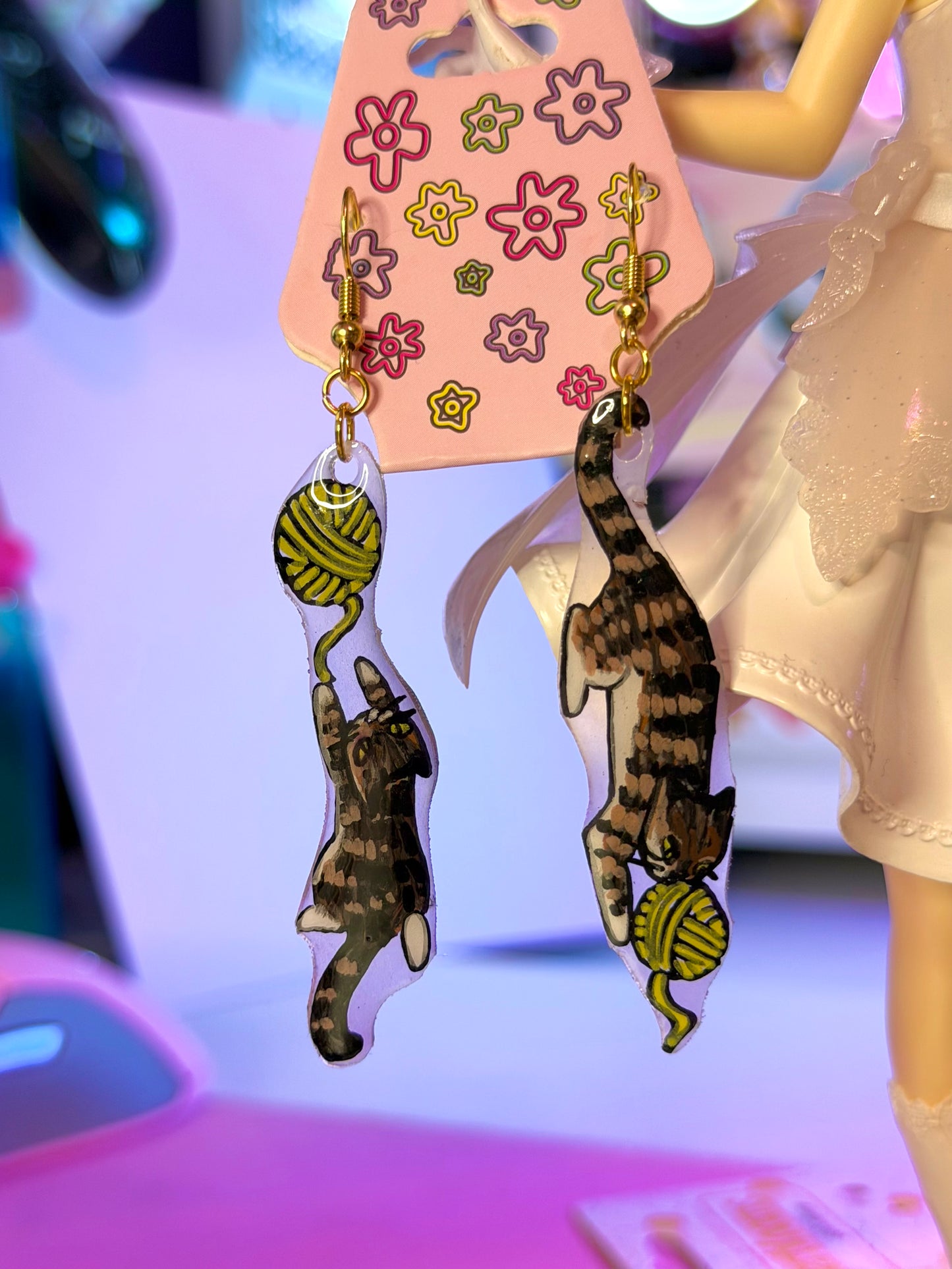 Kitty Shrinky Dink Earrings