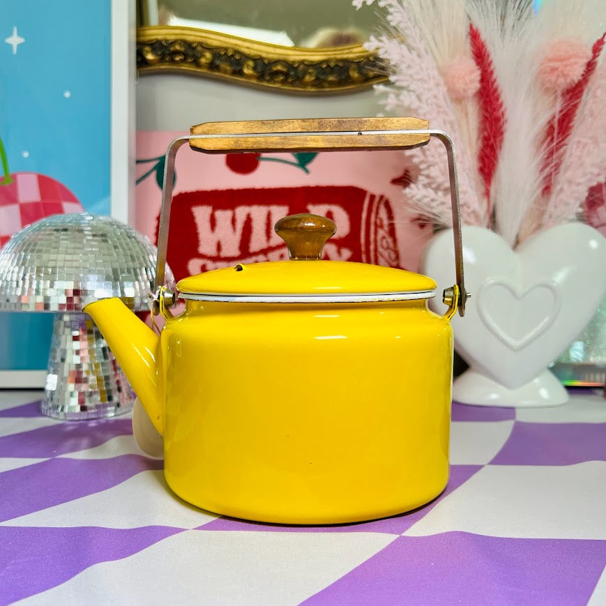 Rustic Yellow Tea Kettle