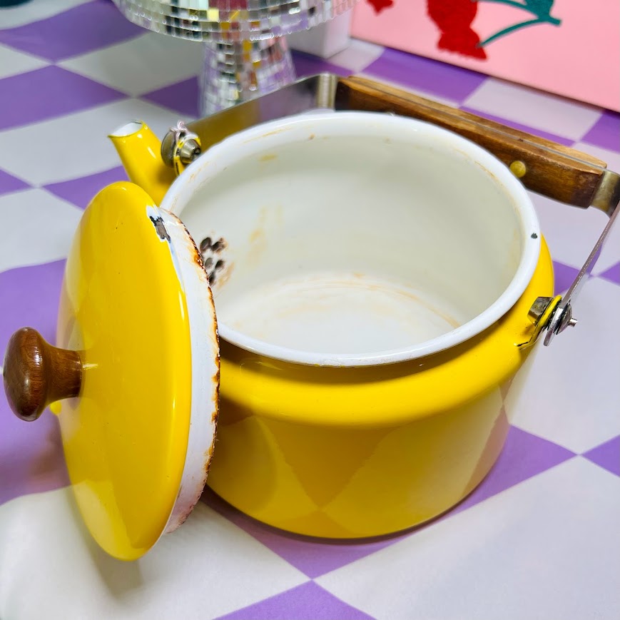 Rustic Yellow Tea Kettle