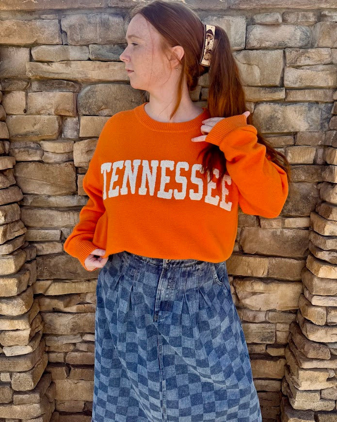 TN Orange Embroidery Sweater