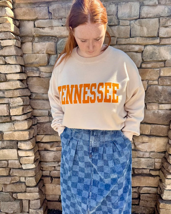 TN Oatmeal Printed Sweater