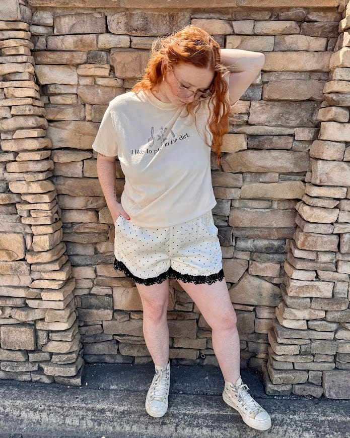 Polka Dot Lace Trim Short