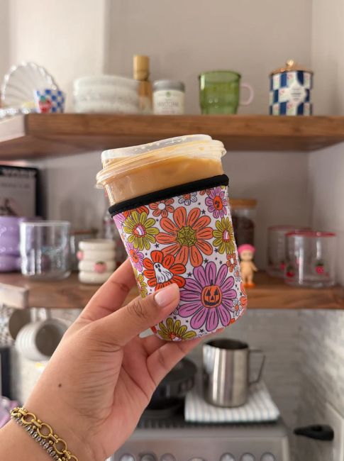 Spooky Flowers Iced Coffee Sleeve
