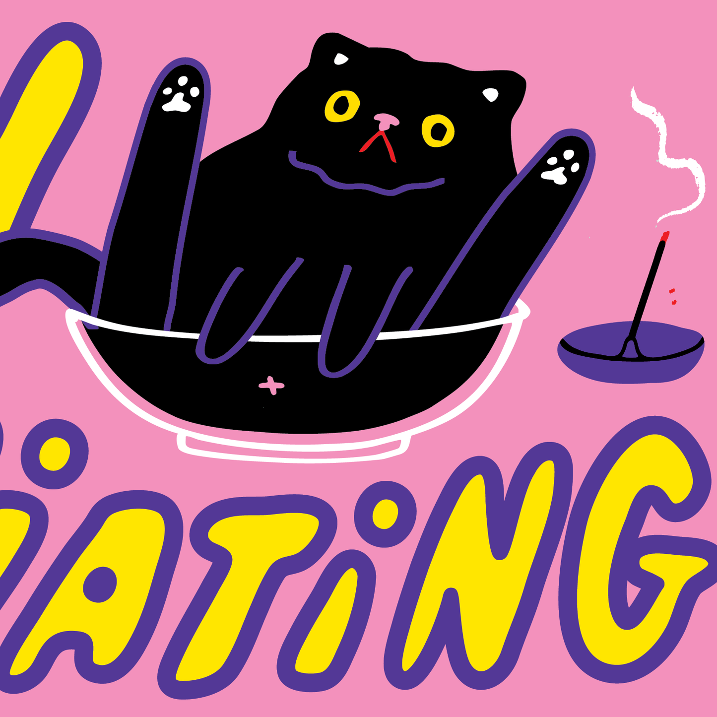 Dissociating Cat Large Sticker