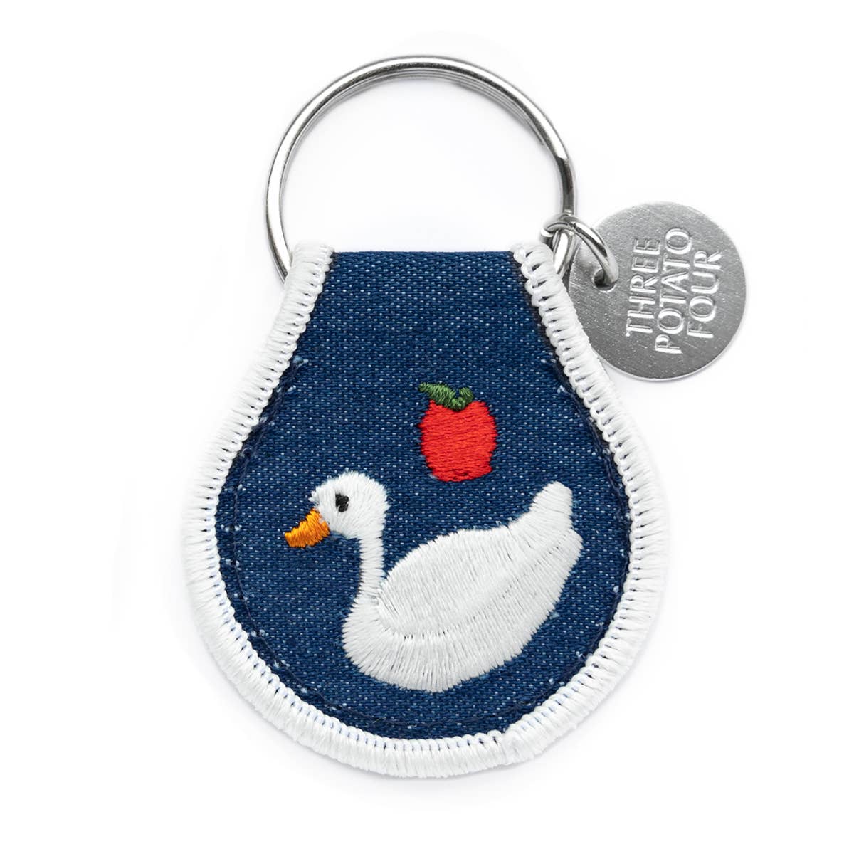 Cottage Goose Patch Keychain