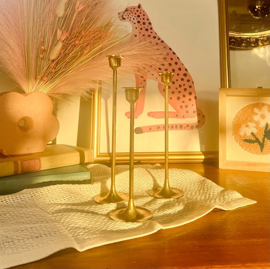 Brass Candlestick Holders Vintage