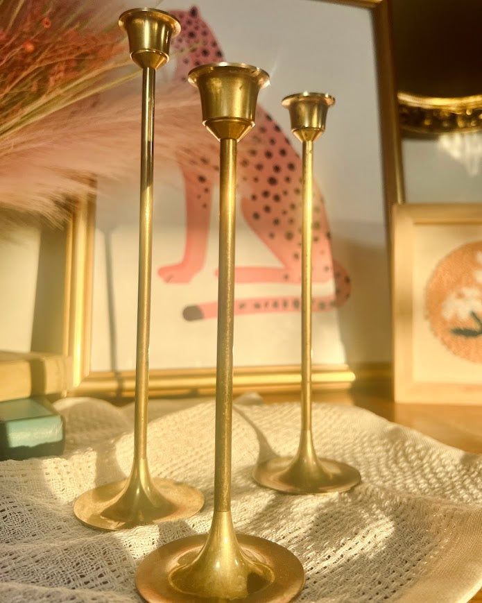 Brass Candlestick Holders Vintage