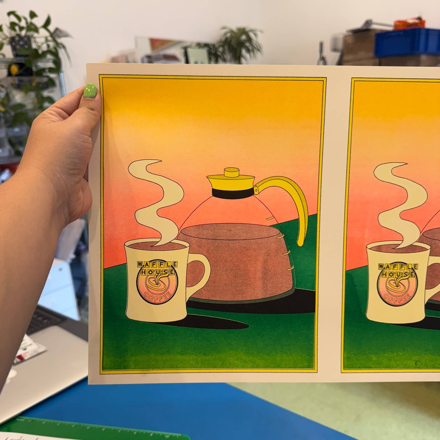 Waffle House Still Life 8.5x11 Riso Print