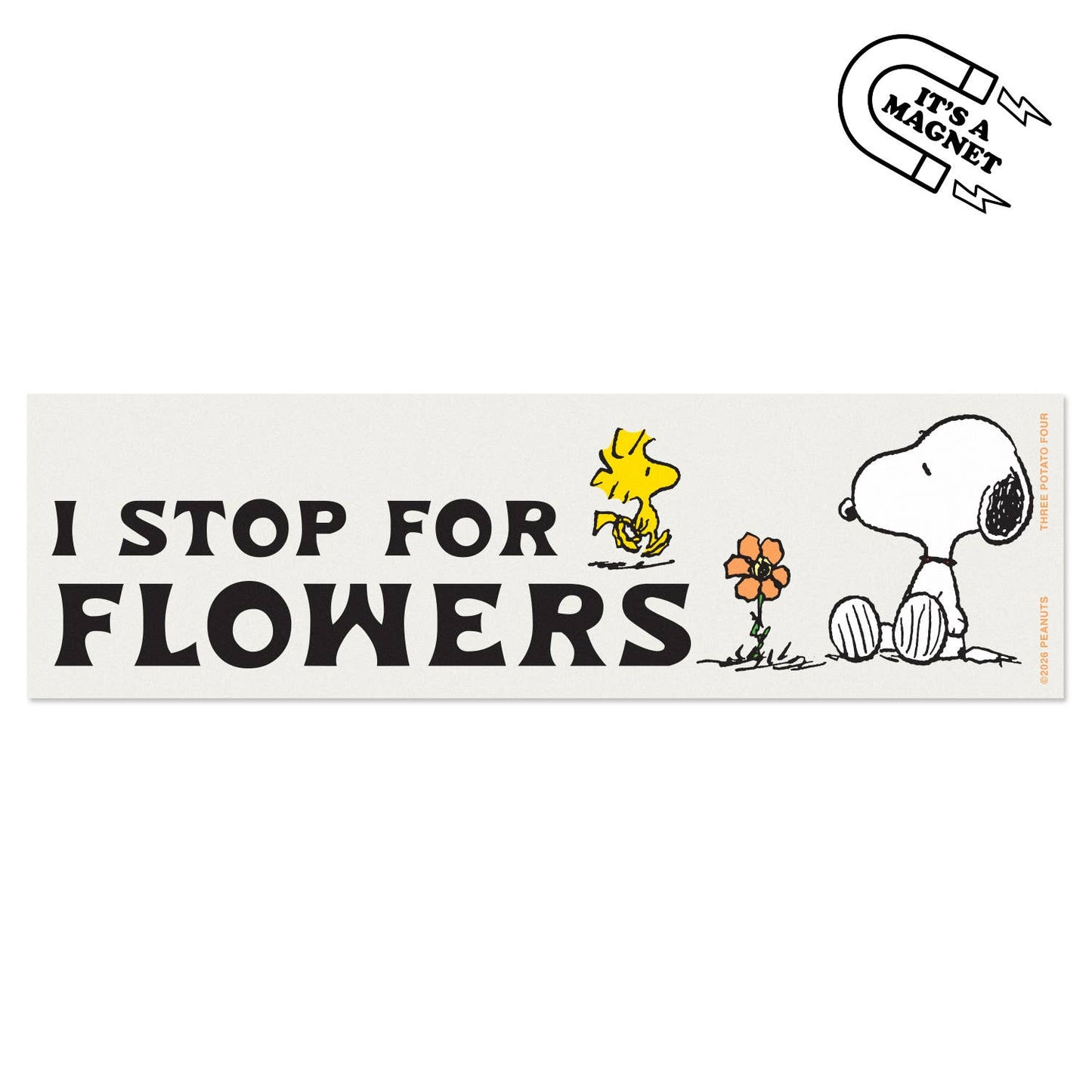 Snoopy Stop For Flowers Bumper Magnet - Peanuts®