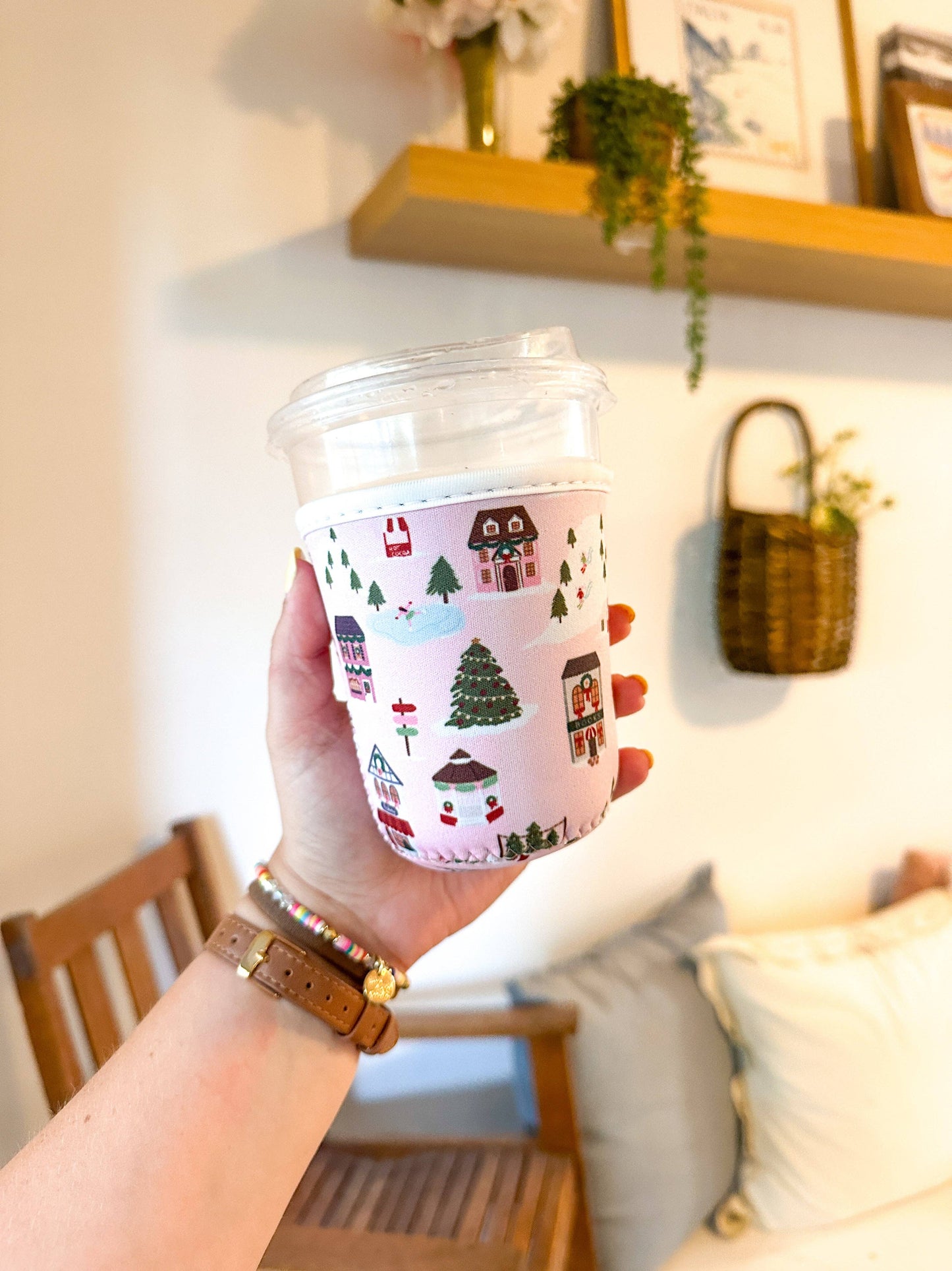 Christmas Village Iced Coffee Sleeve