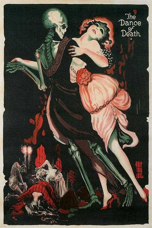 Dance of Death Skeleton Postcard