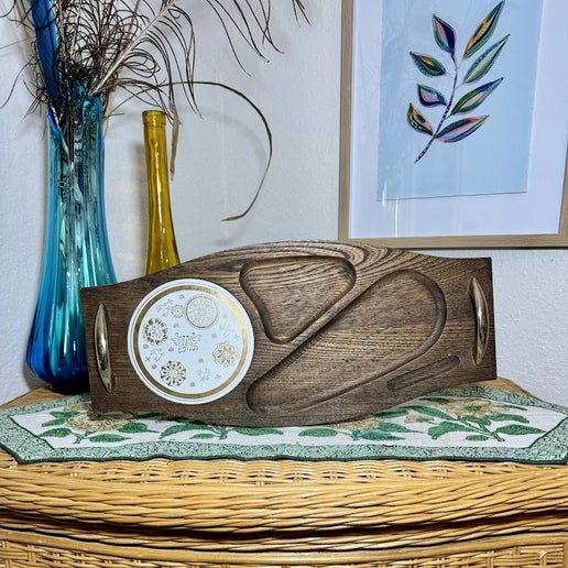 Mid Mod Wood Cheese Tray Vintage