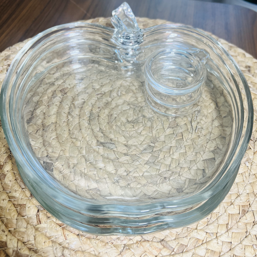 Apple Blossom Glass Plate Set Vintage