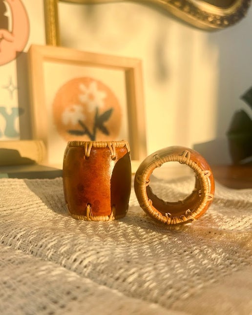 Tamarind Barrel Clay Napkin Rings