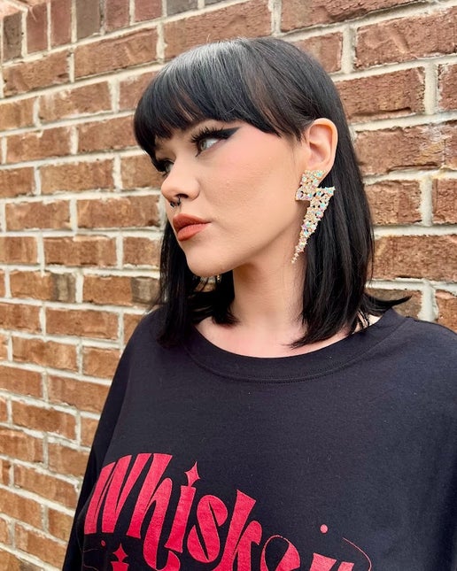 Rhinestone Lightning Bolt Earrings