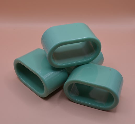 Aqua Oval Napkin Rings Vintage