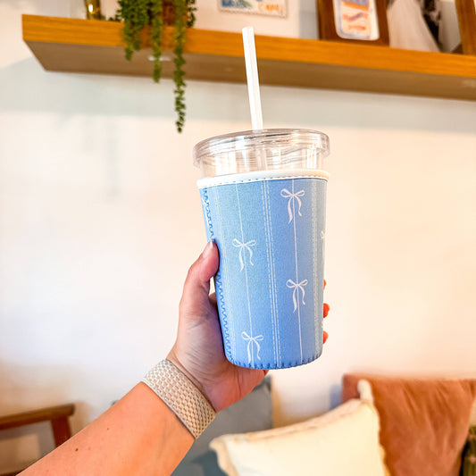 Grandmillenial Bows Iced Coffee Sleeve