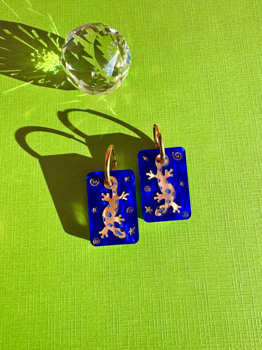 Lizard Tile Earrings