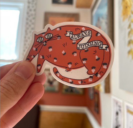 Always Judging Cat Sticker