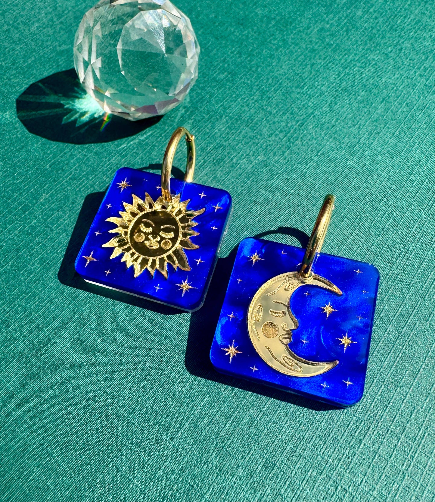 Sun and Moon Tile Earrings