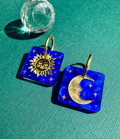 Sun and Moon Tile Earrings