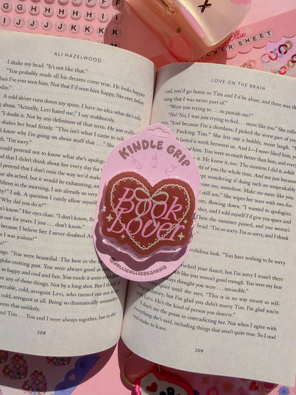 Book Lover Kindle Grip Brown