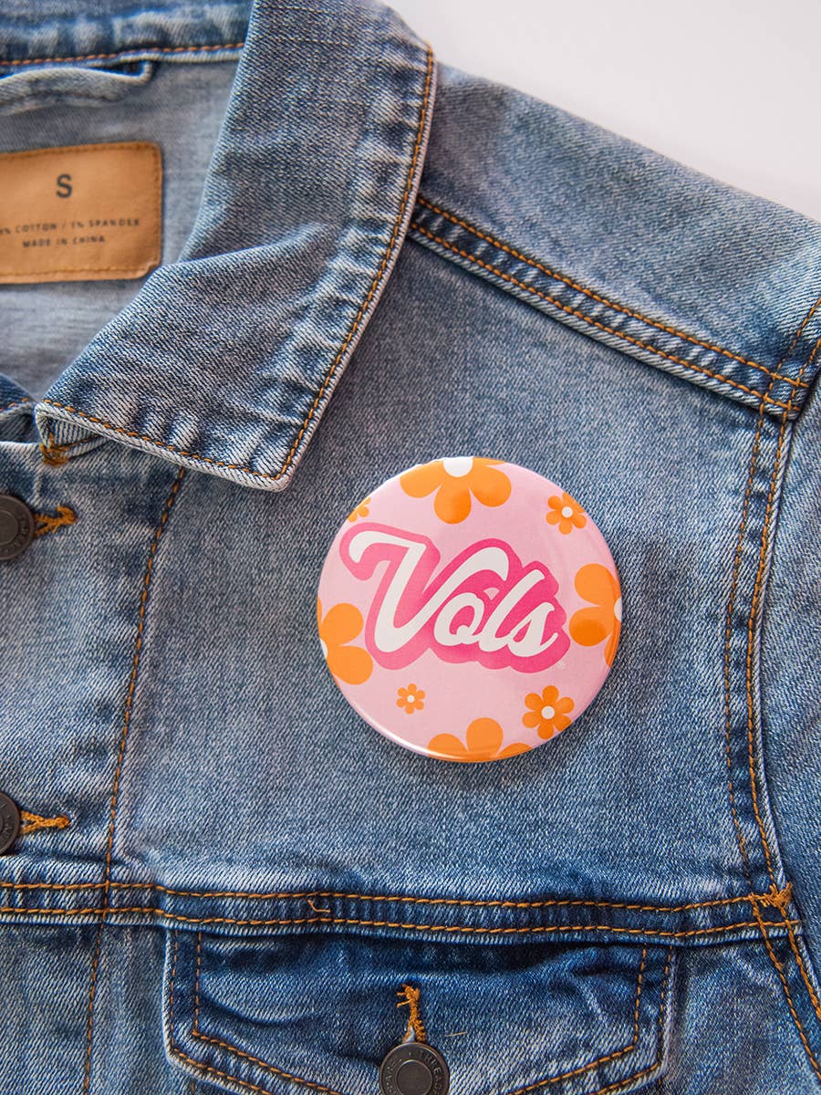 Groovy Pink Vols Button