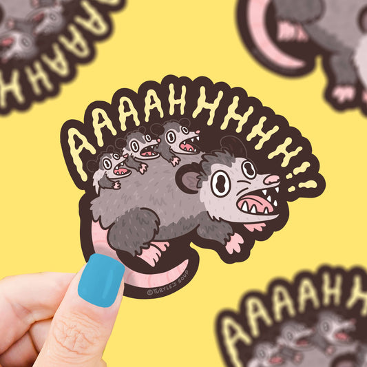 Screaming Opossum Sticker