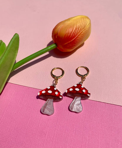 Mini Mushroom Earrings