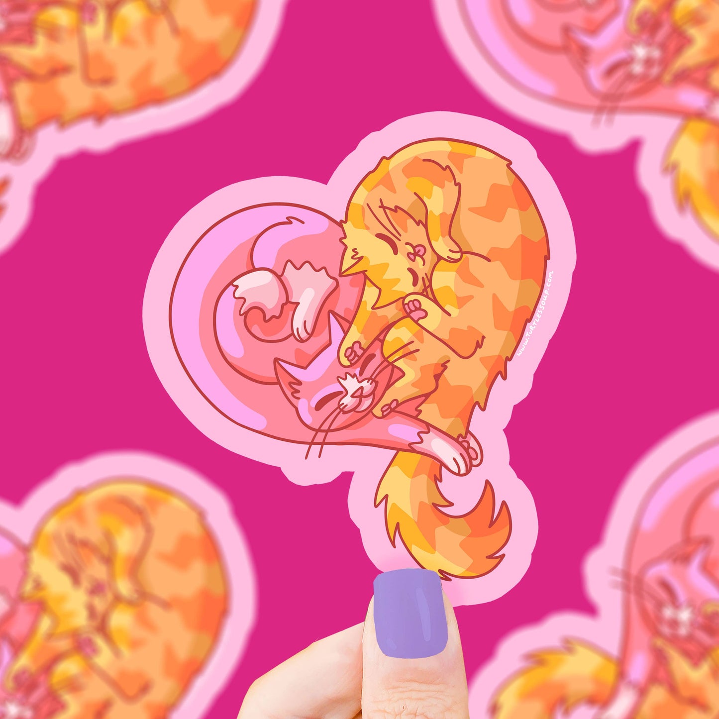 Heart Kitties Sticker