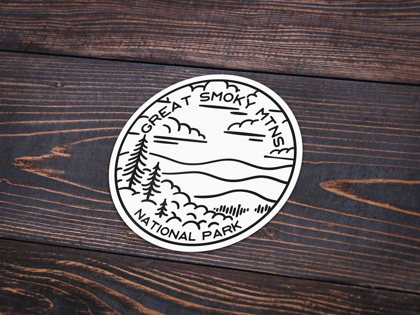 Great Smoky Mountains White Sticker